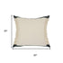 20" Green And White Striped Cotton Throw Pillow Cover with Fringe