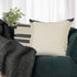 20" Green And White Striped Cotton Throw Pillow Cover with Fringe