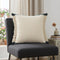 20" Green And White Striped Cotton Throw Pillow Cover with Fringe