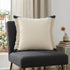 20" Green And White Striped Cotton Throw Pillow Cover with Fringe