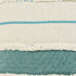 20" Off White And Turquoise Beach Striped Cotton Throw Pillow Cover with Tassels
