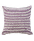 20" Lavender And Off White Striped Cotton Throw Pillow Cover with Tufts