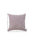 20" Lavender And Off White Striped Cotton Throw Pillow Cover with Tufts