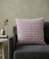 20" Lavender And Off White Striped Cotton Throw Pillow Cover with Tufts