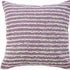 20" Lavender And Off White Striped Cotton Throw Pillow Cover with Tufts