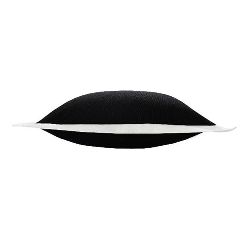20" Black And White Color Block Cotton Throw Pillow Cover