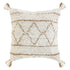 20" Ivory And Beige Geometric Cotton Blend Throw Pillow Cover with Tassels