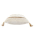 20" Ivory And Beige Geometric Cotton Blend Throw Pillow Cover with Tassels