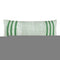 14" X 36" Green And White Lumbar Striped Cotton Blend Throw Pillow Cover