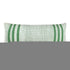 14" X 36" Green And White Lumbar Striped Cotton Blend Throw Pillow Cover