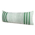 14" X 36" Green And White Lumbar Striped Cotton Blend Throw Pillow Cover