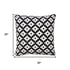 20" Black And White Diamond Cotton Blend Throw Pillow Cover