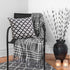 20" Black And White Diamond Cotton Blend Throw Pillow Cover