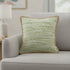 20" Green And White Beach Striped Cotton Blend Throw Pillow Cover