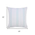 20" Blue And White Beach Striped Cotton Throw Pillow Cover