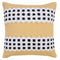 20" Yellow And Black Striped Cotton Throw Pillow Cover