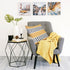 20" Yellow And Black Striped Cotton Throw Pillow Cover
