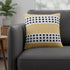 20" Yellow And Black Striped Cotton Throw Pillow Cover