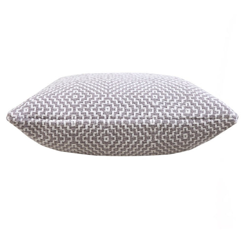 20" Gray And White Diamond Cotton Throw Pillow Cover