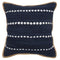 20" Navy Blue And White Beach Striped Cotton Blend Throw Pillow Cover