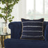 20" Navy Blue And White Beach Striped Cotton Blend Throw Pillow Cover