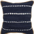 20" Navy Blue And White Beach Striped Cotton Blend Throw Pillow Cover