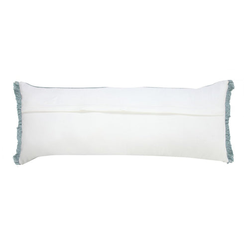 14" X 36" Blue Lumbar Cotton Throw Pillow Cover