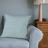 20" Blue Cotton Throw Pillow Cover with Fringe