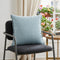 20" Blue Cotton Throw Pillow Cover with Fringe