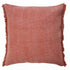 20" Red Cotton Throw Pillow Cover with Fringe
