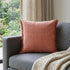 20" Red Cotton Throw Pillow Cover with Fringe