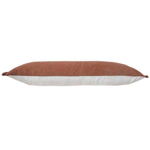 14" X 36" Brown Lumbar Cotton Throw Pillow Cover