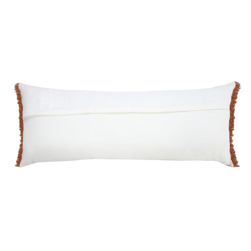 14" X 36" Brown Lumbar Cotton Throw Pillow Cover
