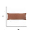 14" X 36" Brown Lumbar Cotton Throw Pillow Cover
