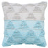 20" Blue And White Geometric Cotton Throw Pillow Cover with Texture