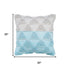 20" Blue And White Geometric Cotton Throw Pillow Cover with Texture