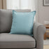 20" Blue Cotton Throw Pillow Cover