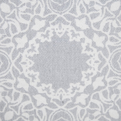 20" Gray And White Medallion Cotton Throw Pillow Cover
