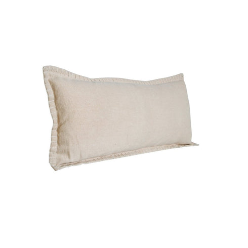 14" X 36" Beige Lumbar Cotton Throw Pillow Cover