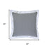 20" Gray And White Color Block Cotton Throw Pillow Cover