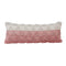 14" X 36" Pink And White Lumbar Geometric Cotton Throw Pillow Cover with Texture