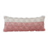 14" X 36" Pink And White Lumbar Geometric Cotton Throw Pillow Cover with Texture