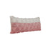 14" X 36" Pink And White Lumbar Geometric Cotton Throw Pillow Cover with Texture