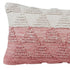 14" X 36" Pink And White Lumbar Geometric Cotton Throw Pillow Cover with Texture