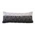 14" X 36" Black And White Lumbar Geometric Cotton Throw Pillow Cover with Texture