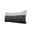 14" X 36" Black And White Lumbar Geometric Cotton Throw Pillow Cover with Texture
