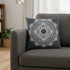 20" Black And White Medallion Cotton Throw Pillow Cover