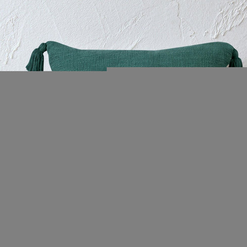 20" Green Cotton Throw Pillow Cover