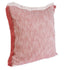 20" Red And White Color Block Cotton Throw Pillow Cover with Fringe
