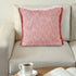 20" Red And White Color Block Cotton Throw Pillow Cover with Fringe